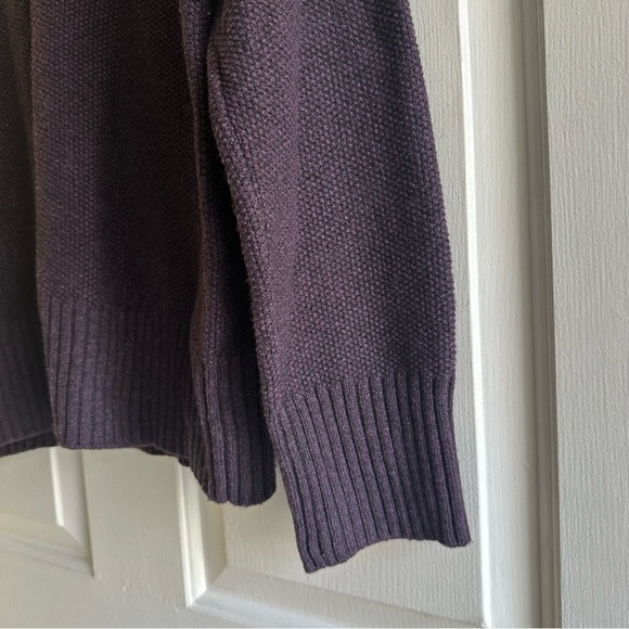 Banana Republic Large Merino Wool Blend Shawl Collar Sweater Pullover Purple - Picture 2 of 7